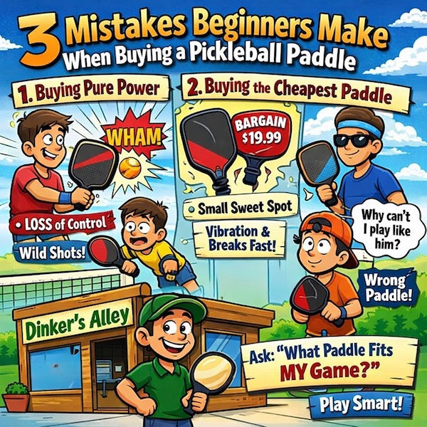Image Showing 3 Mistakes Beginners Make When Buying a Pickleball Paddle