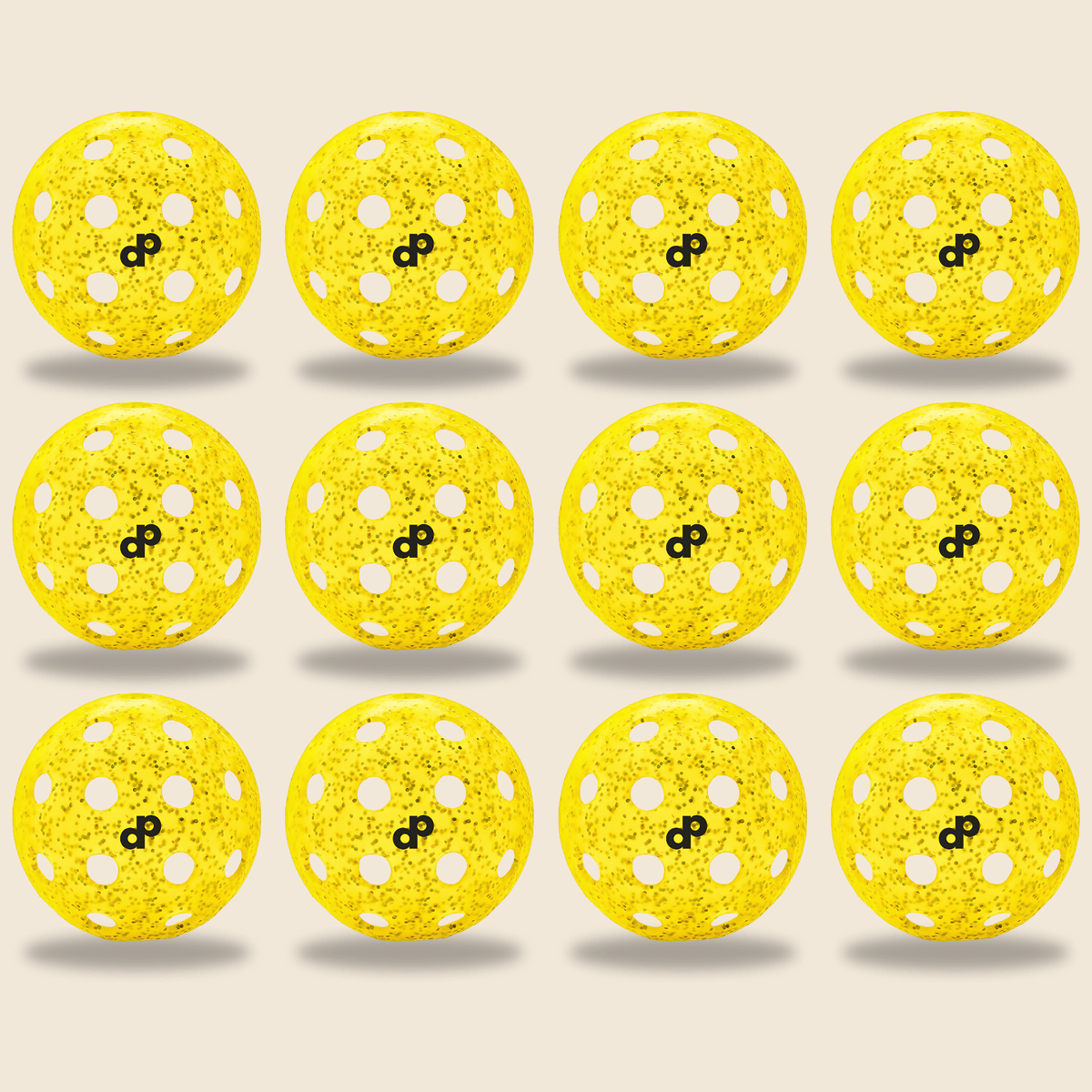 Yellow Glitter Outdoor Pickleballs