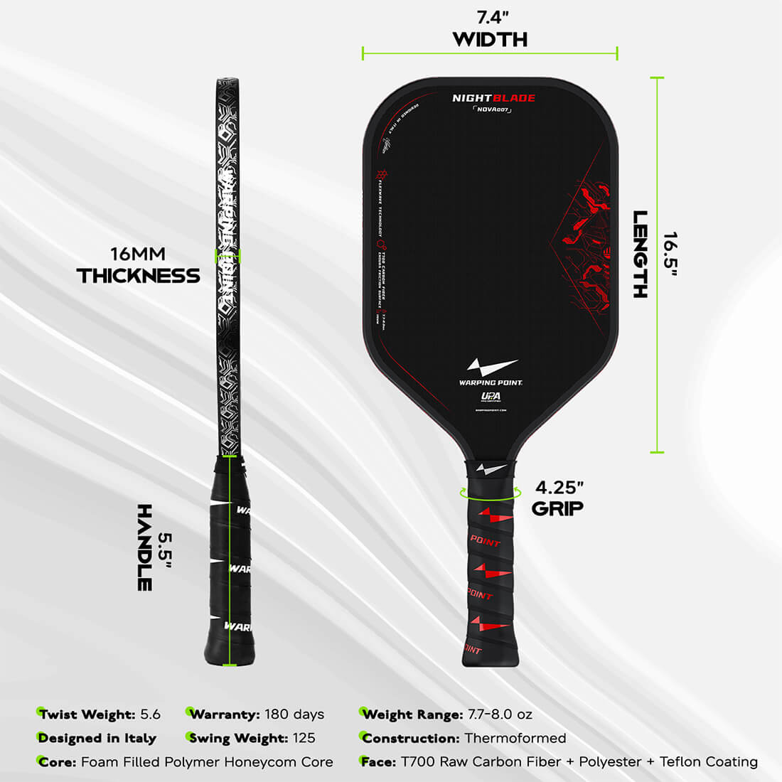 Nightblade Pickleball Paddle - 14mm