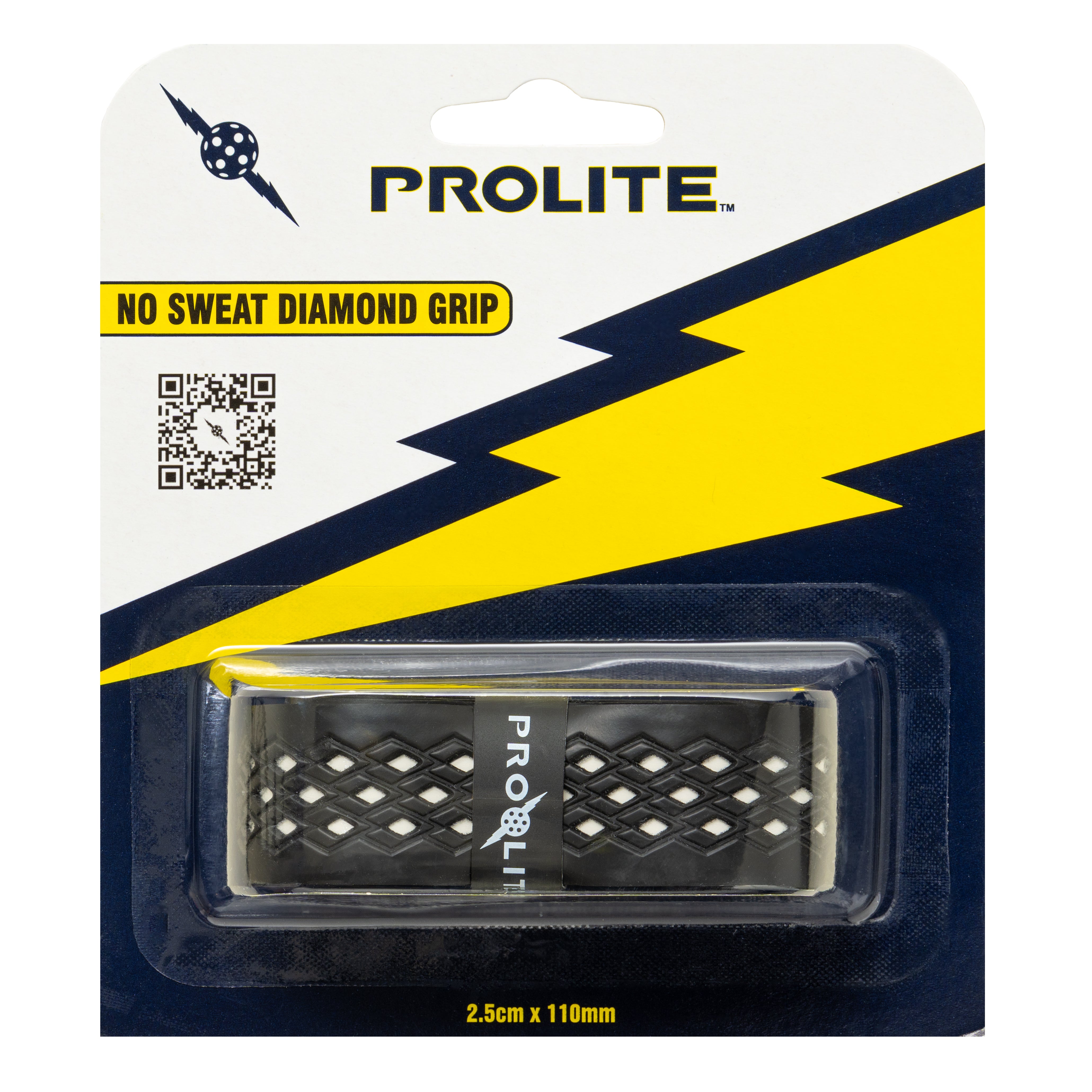 ProLite No Sweat Diamond Grip package with black grip tape featuring white diamond pattern.