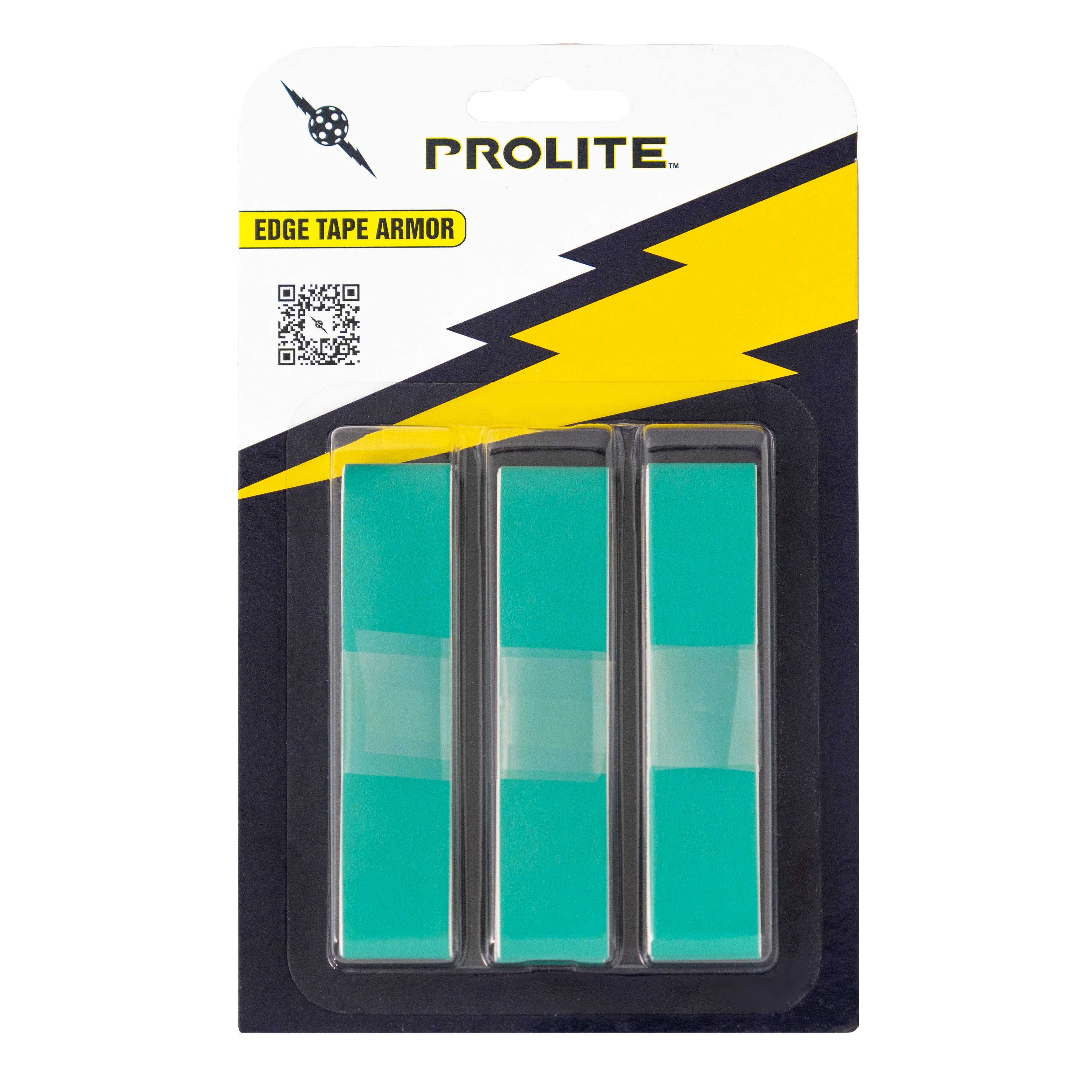 Pro-Lite Edge Tape Armor packaging with three green adhesive strips in a black tray.