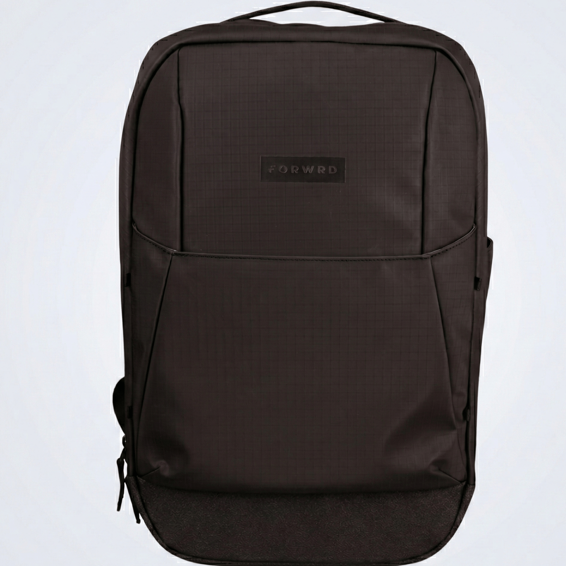 Dark brown textured ripstop pickleball backpack by FORWRD, featuring a top handle and debossed front logo.