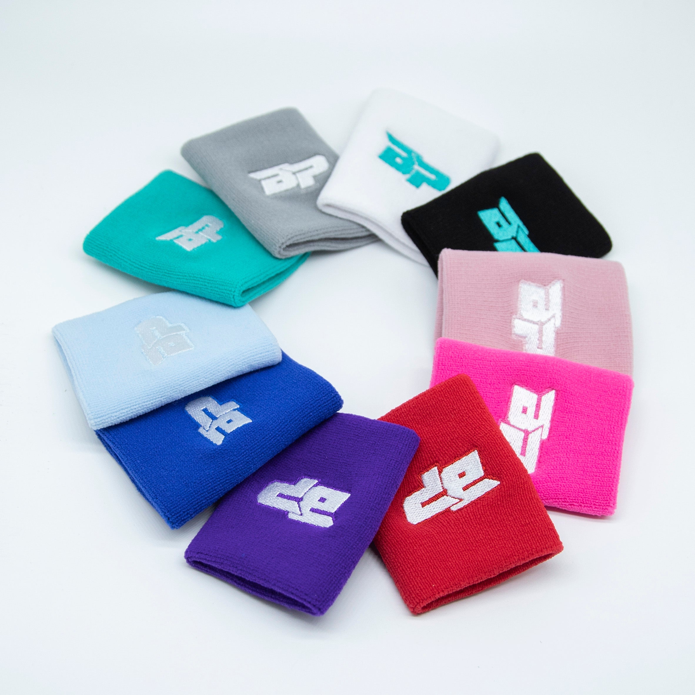 Circle of colorful wristbands.