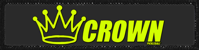Embroidered patch with a neon yellow crown graphic and the word "CROWN" above "PICKLEBALL".