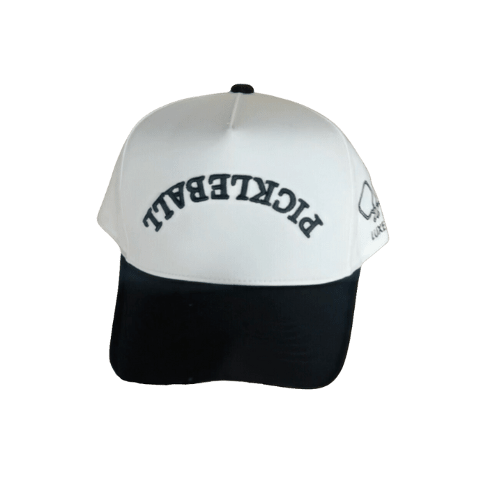 White and black pickleball cap.