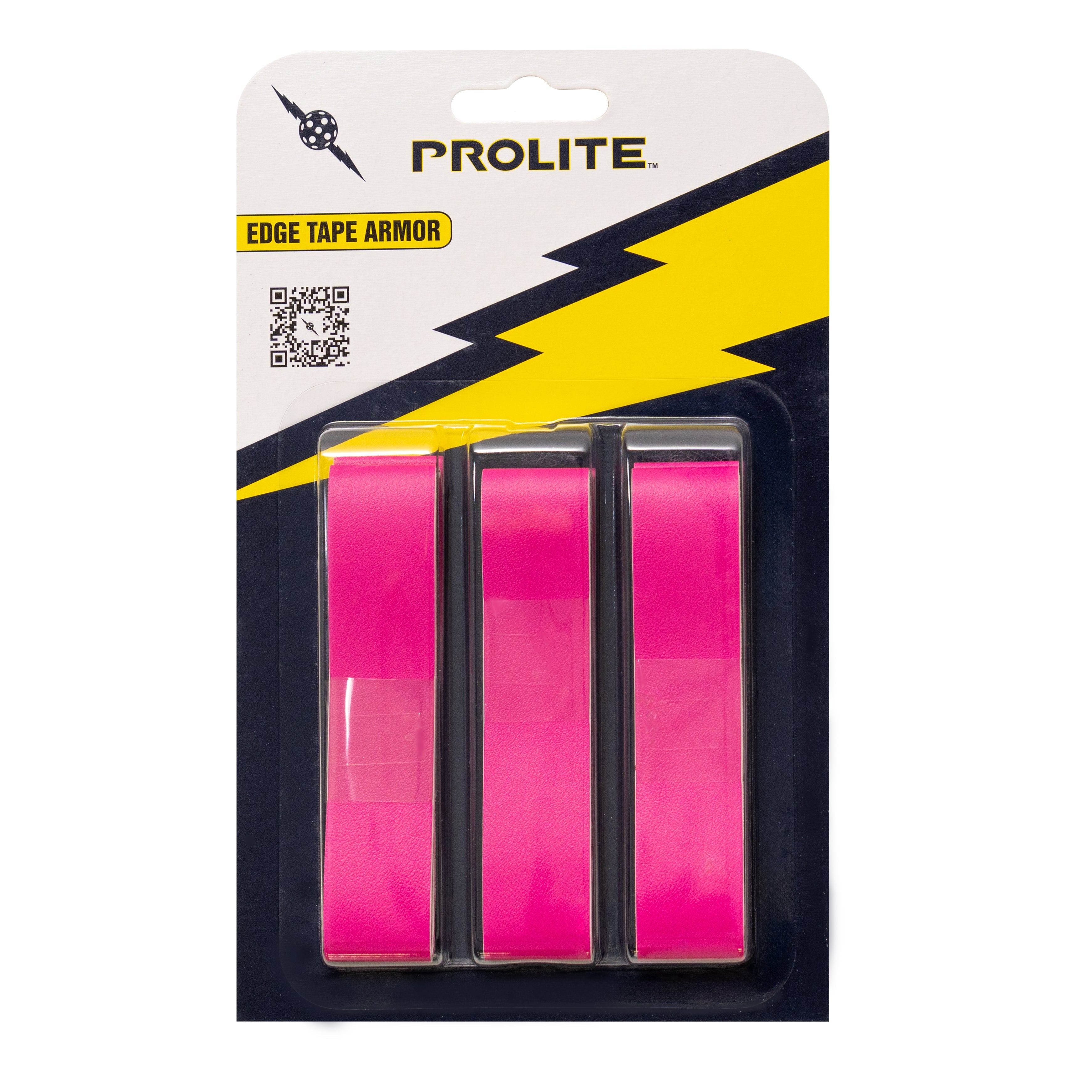 Pink edge tape armor for paddles in packaging.