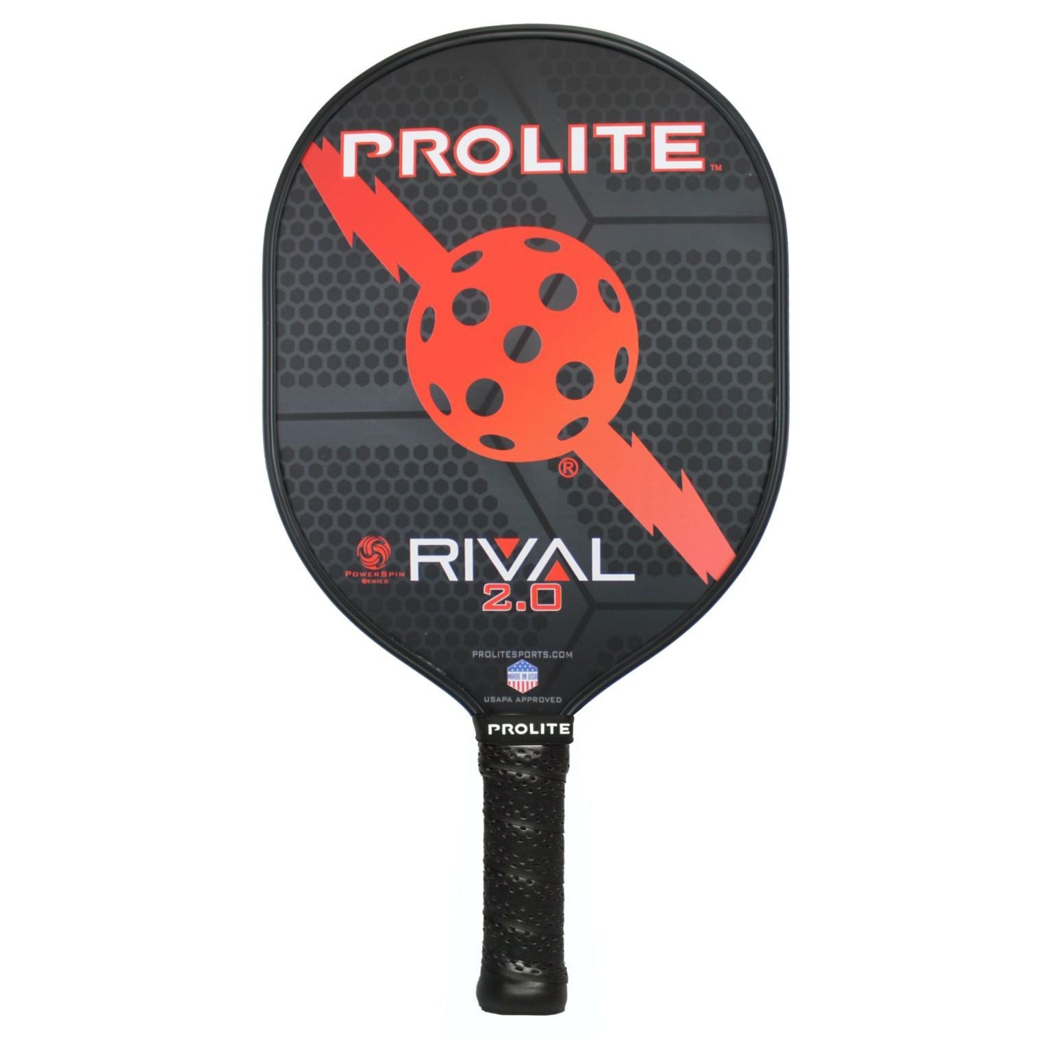 Black and red Prolite Rival 2.0 pickleball paddle.