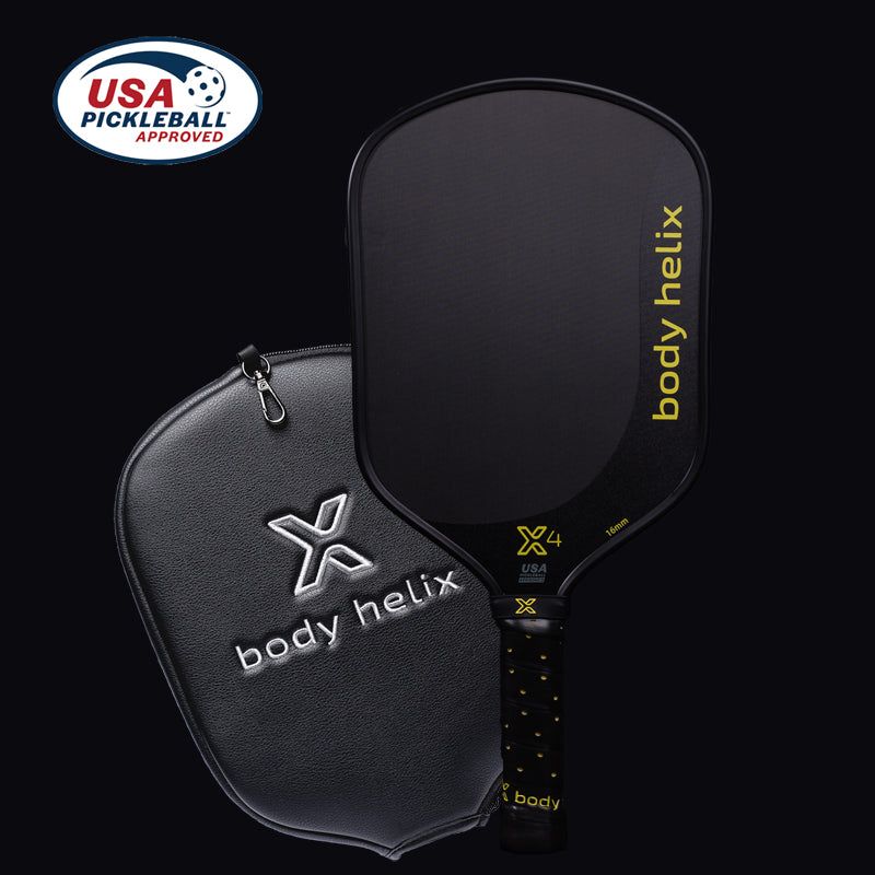 Black pickleball paddle and case.