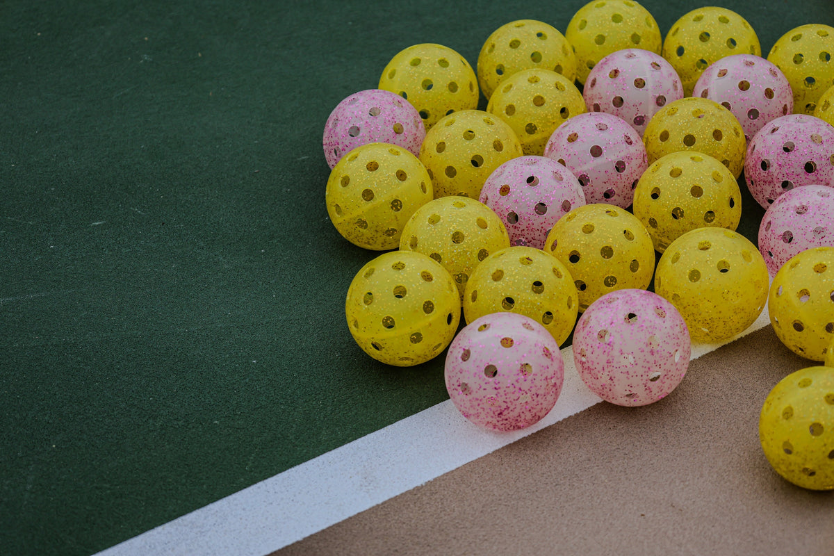 Yellow Glitter Outdoor Pickleballs