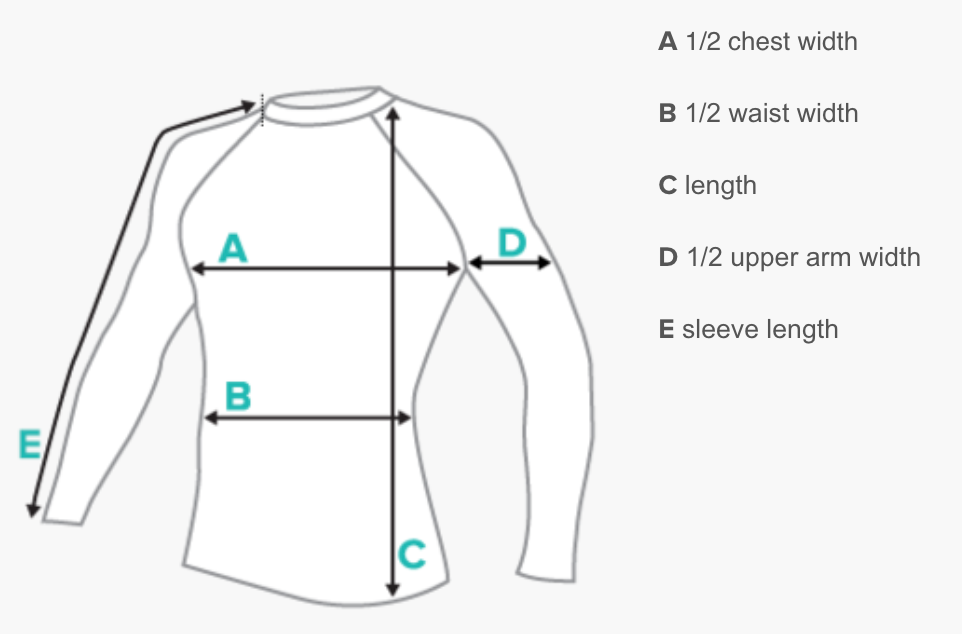 Garment measurement diagram.