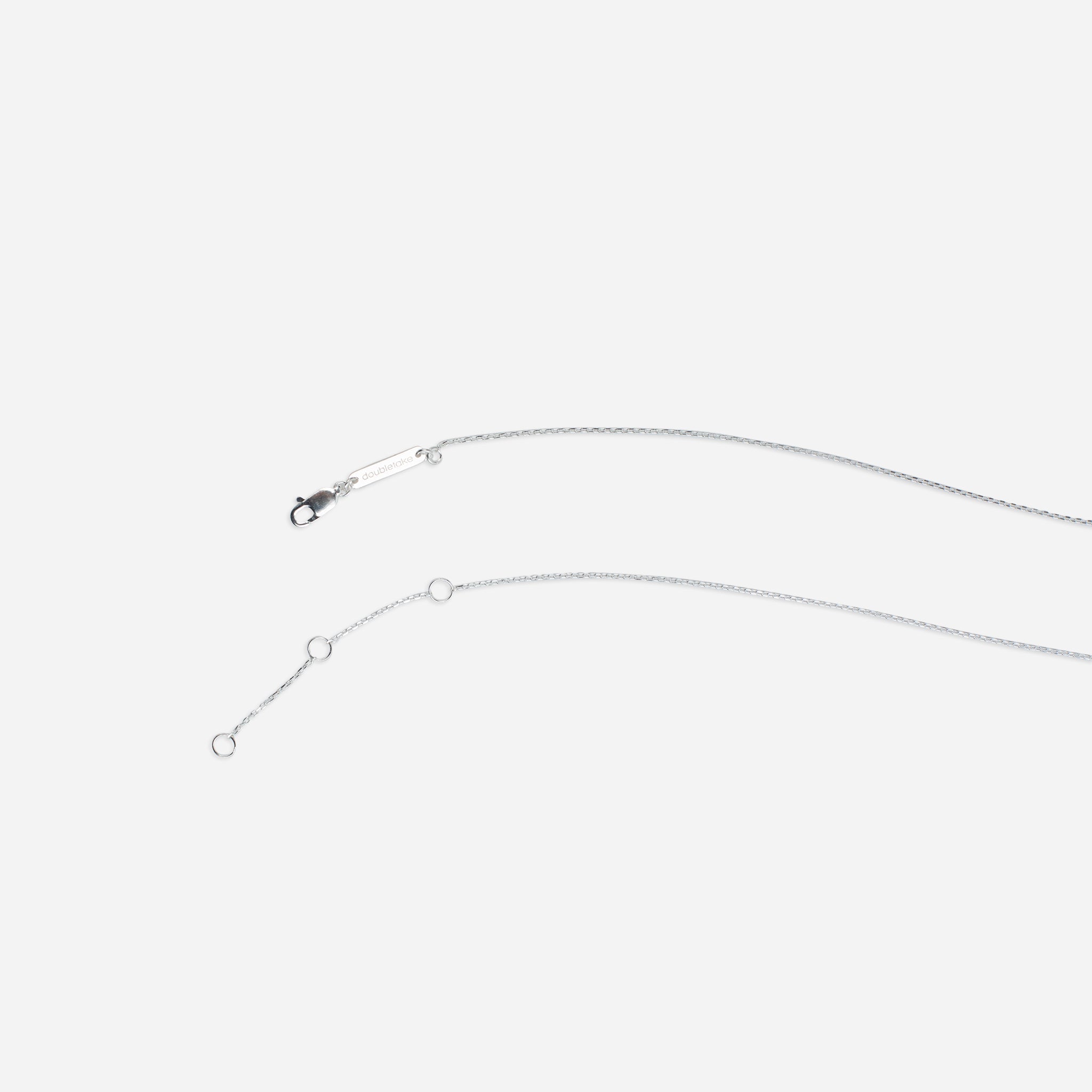 Silver chain necklace with clasp.