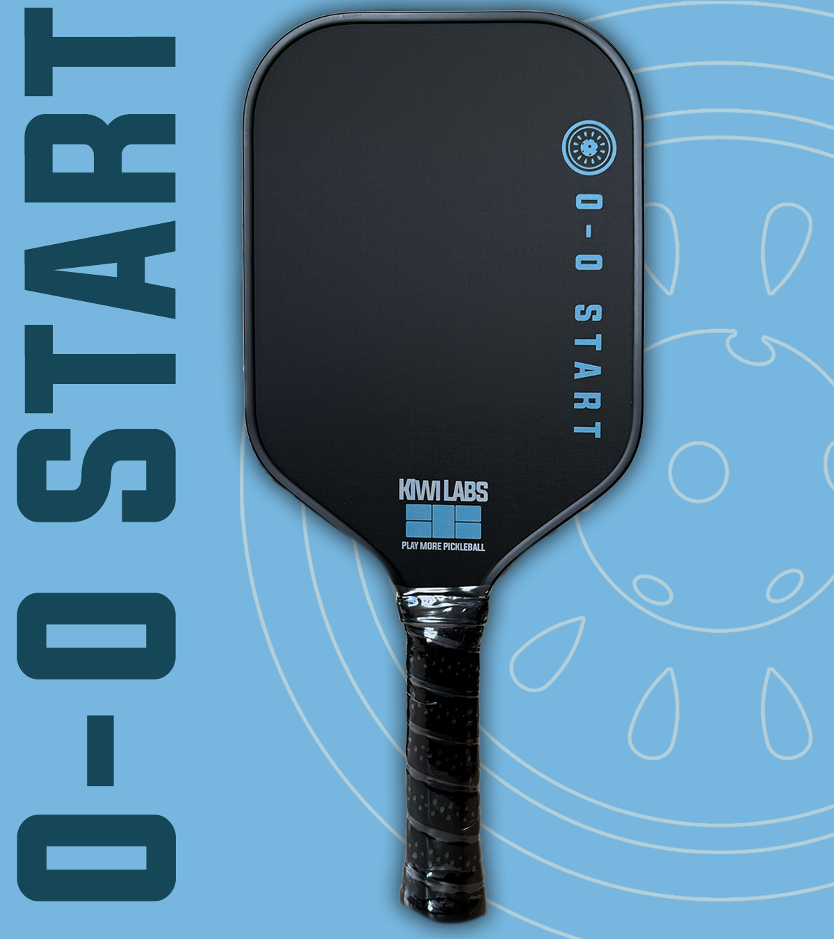 0-0 Start Raw Carbon t700 Carbon Fiber Pickleball Paddle from KiwiLabs (Gen 1.5)