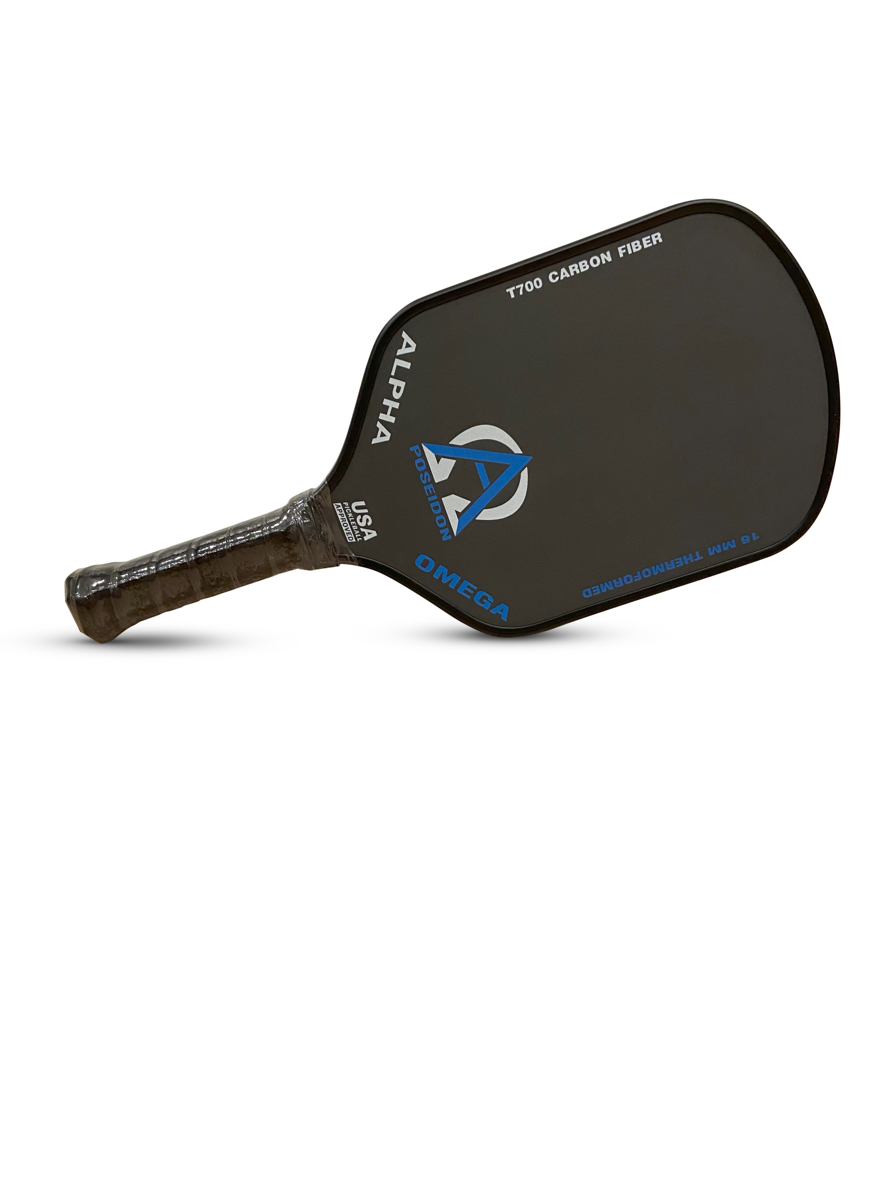 Black Poseidon Alpha Omega pickleball paddle.