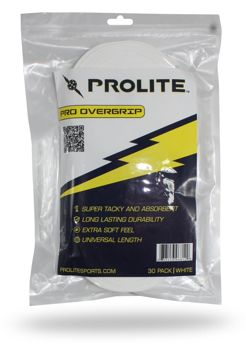 Clear plastic package of white Prolite Pro Overgrip.