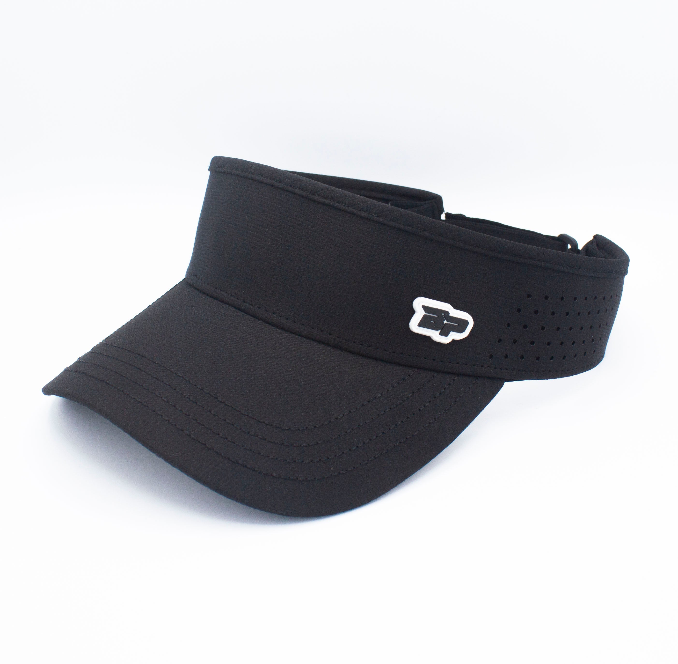 Black visor with white logo.