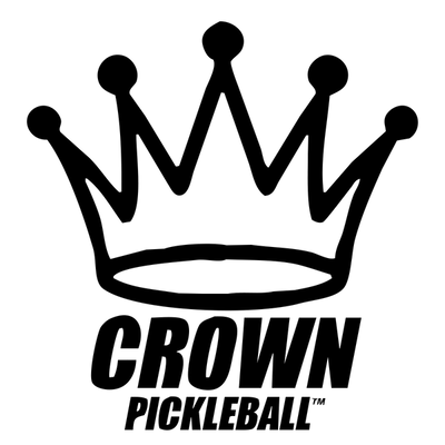 Black crown logo with 'Crown Pickleball' text on a white background