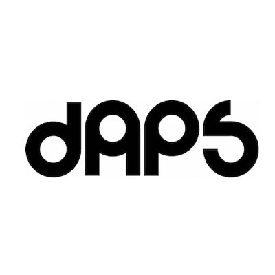 Black 'daps' logo on a white background