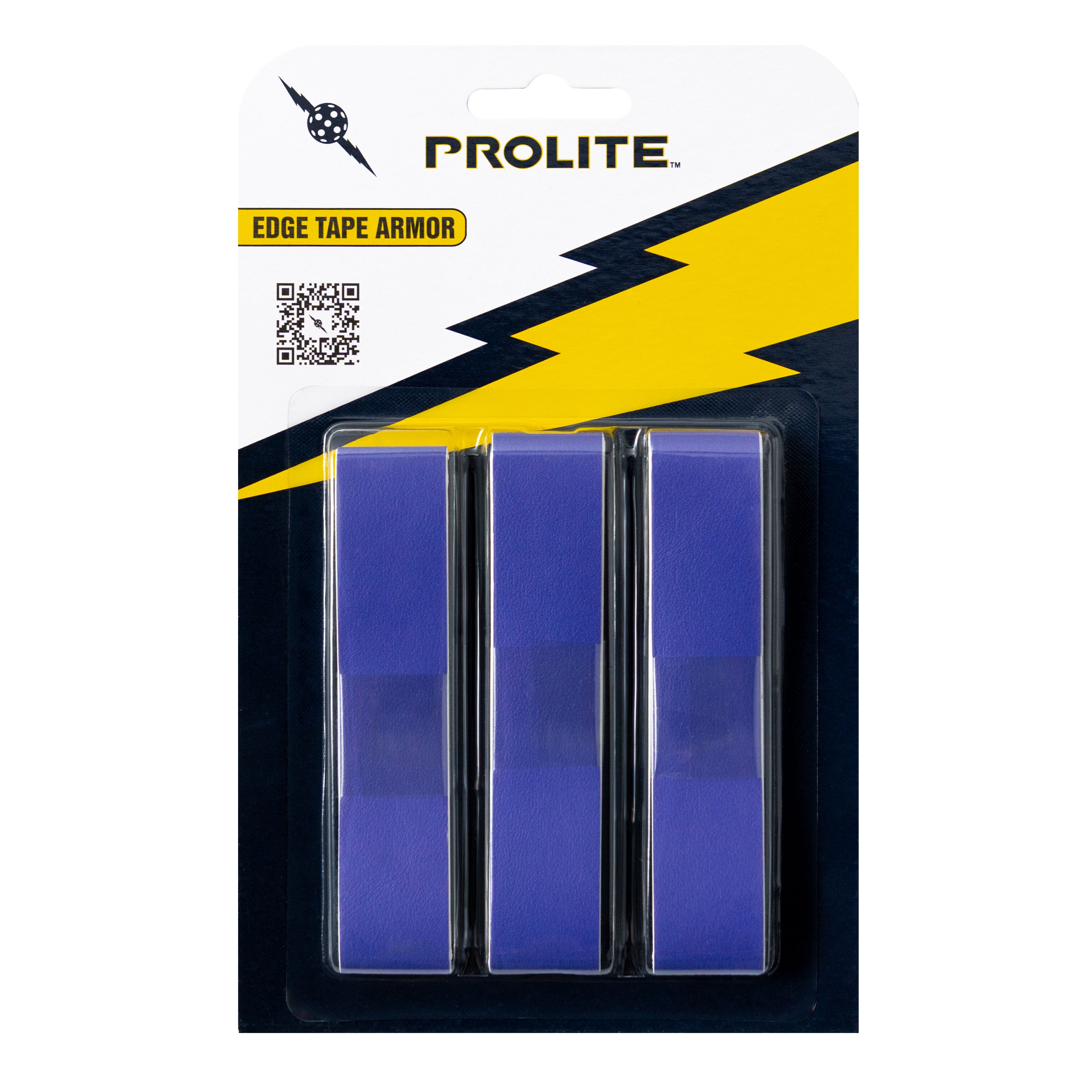 Three blue Prolite edge tape armor strips.