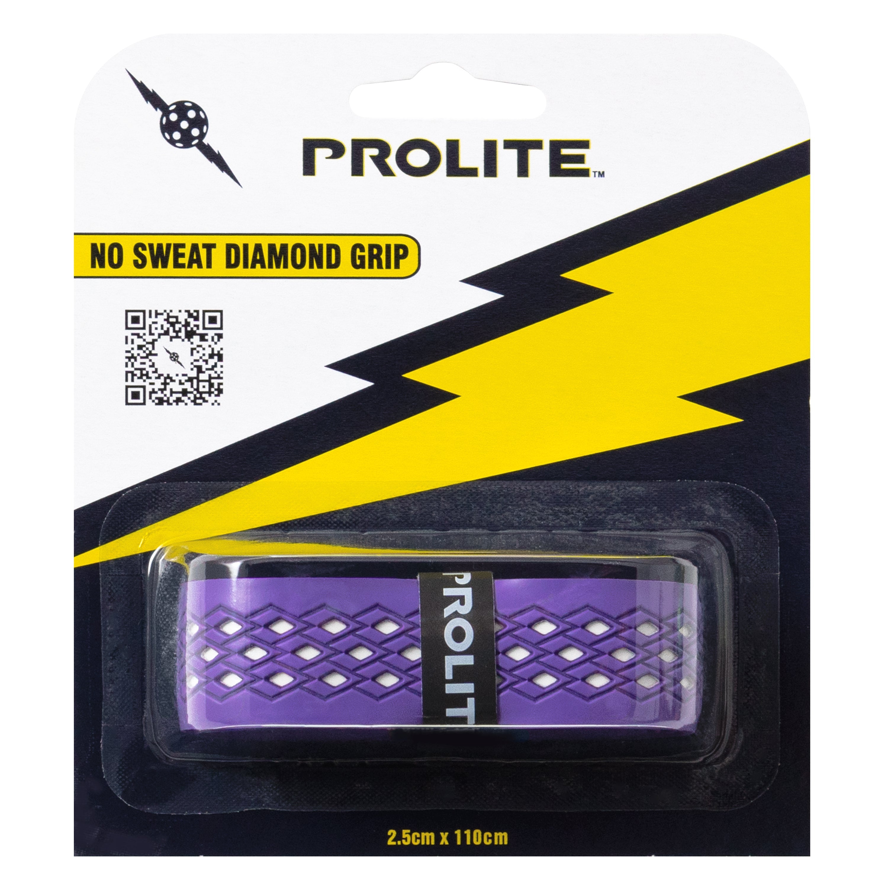 Purple and white Prolite grip.