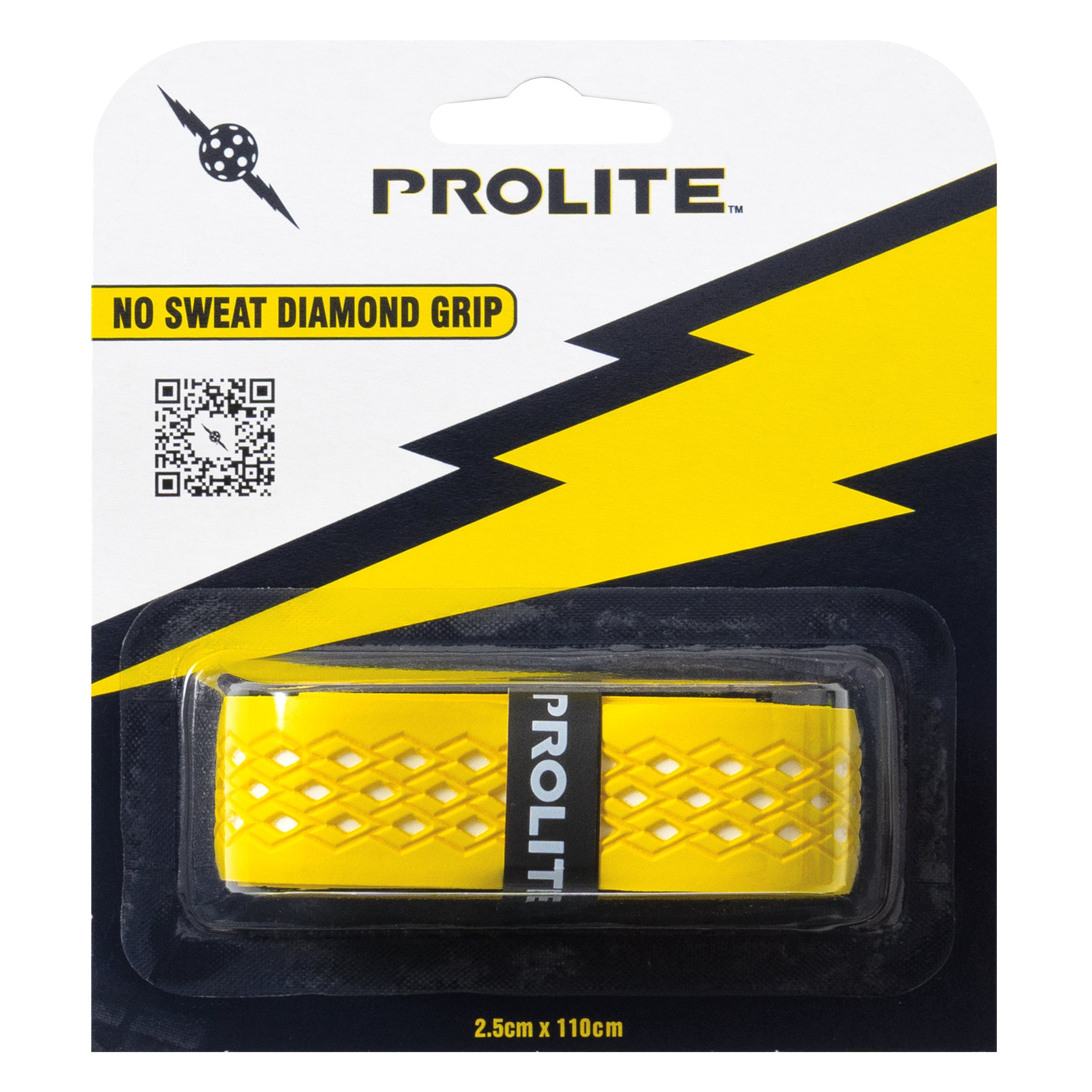 Yellow and black Prolite No Sweat Diamond Grip.
