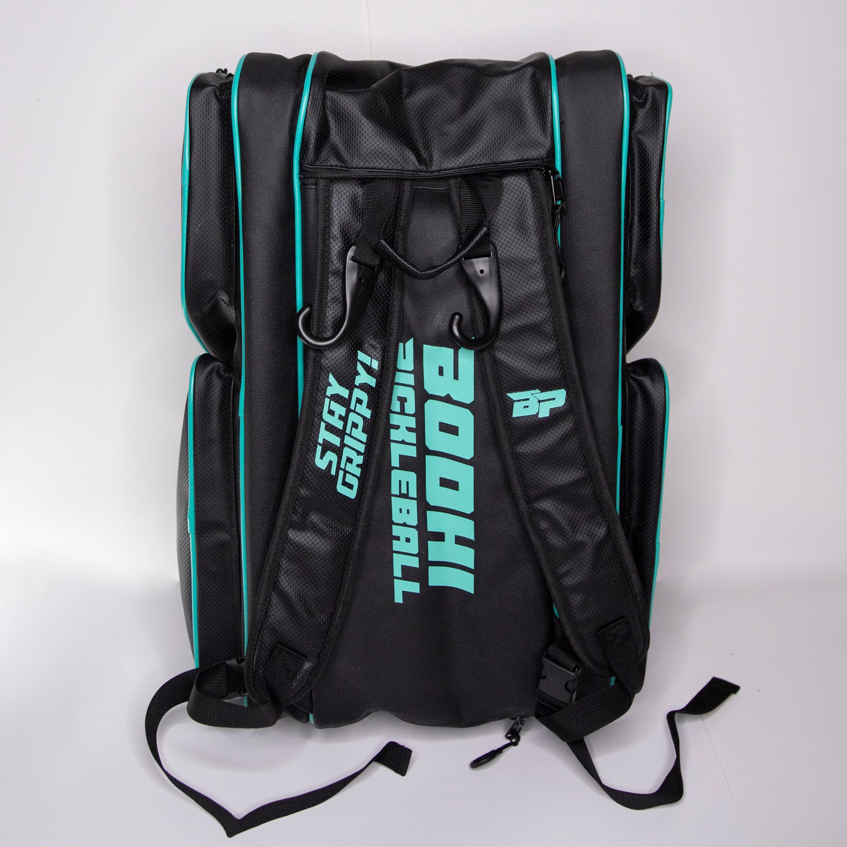 Black and teal pickleball backpack.