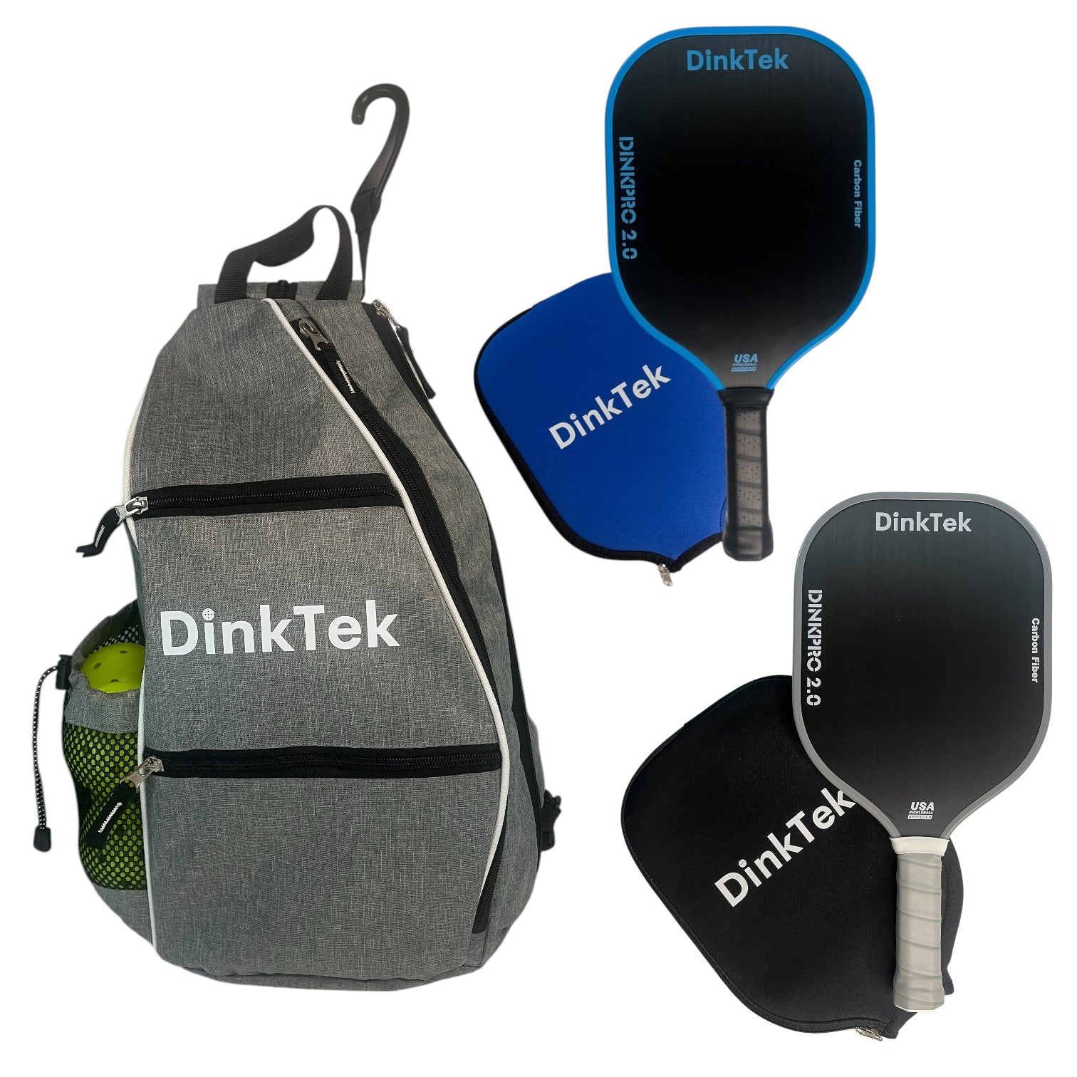 DinkPro Silver Strike Set (Electric Blue & Silver Strike Paddles + Balls)