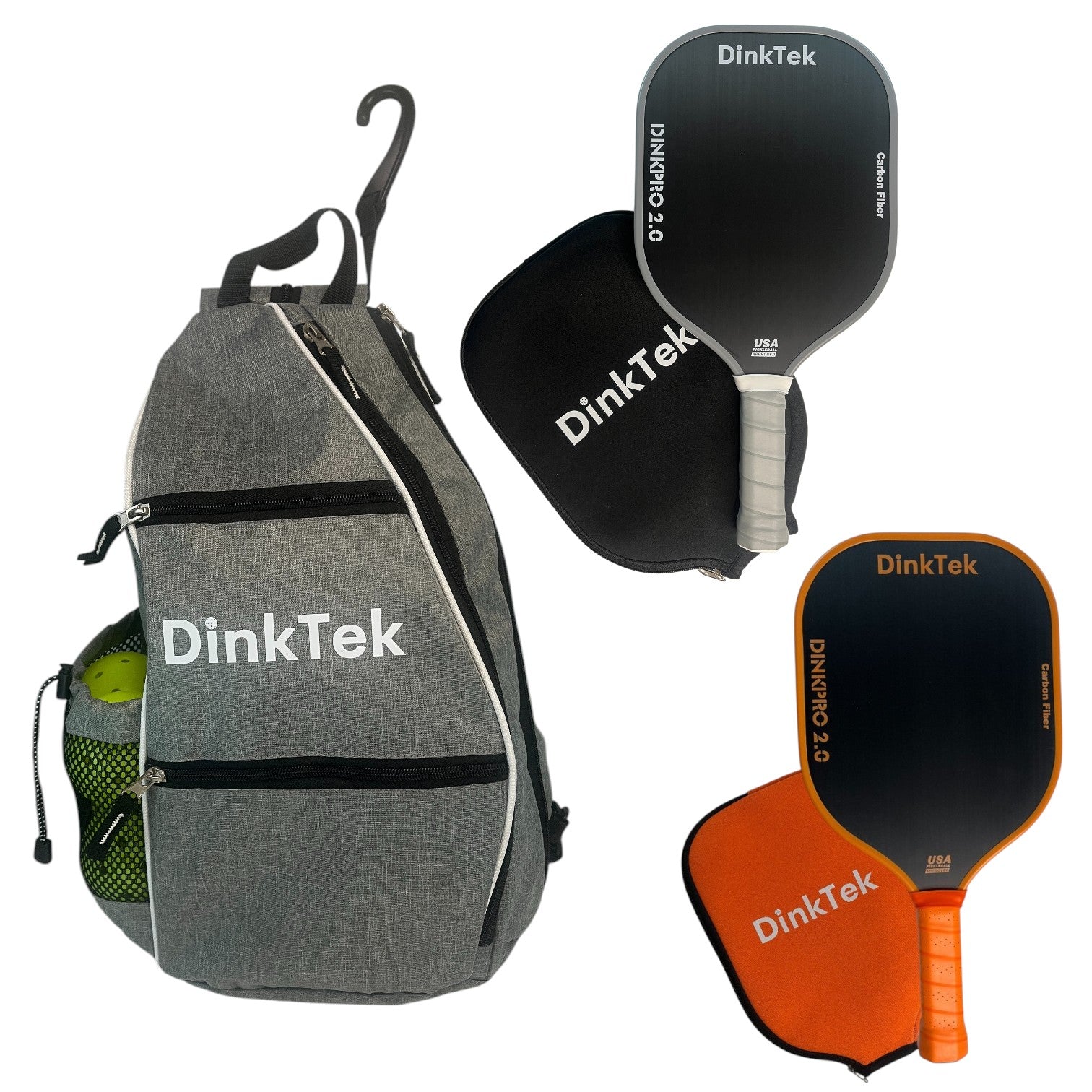 DinkPro Silver Strike Set (Orange Smash & Silver Strike Paddles + Balls)