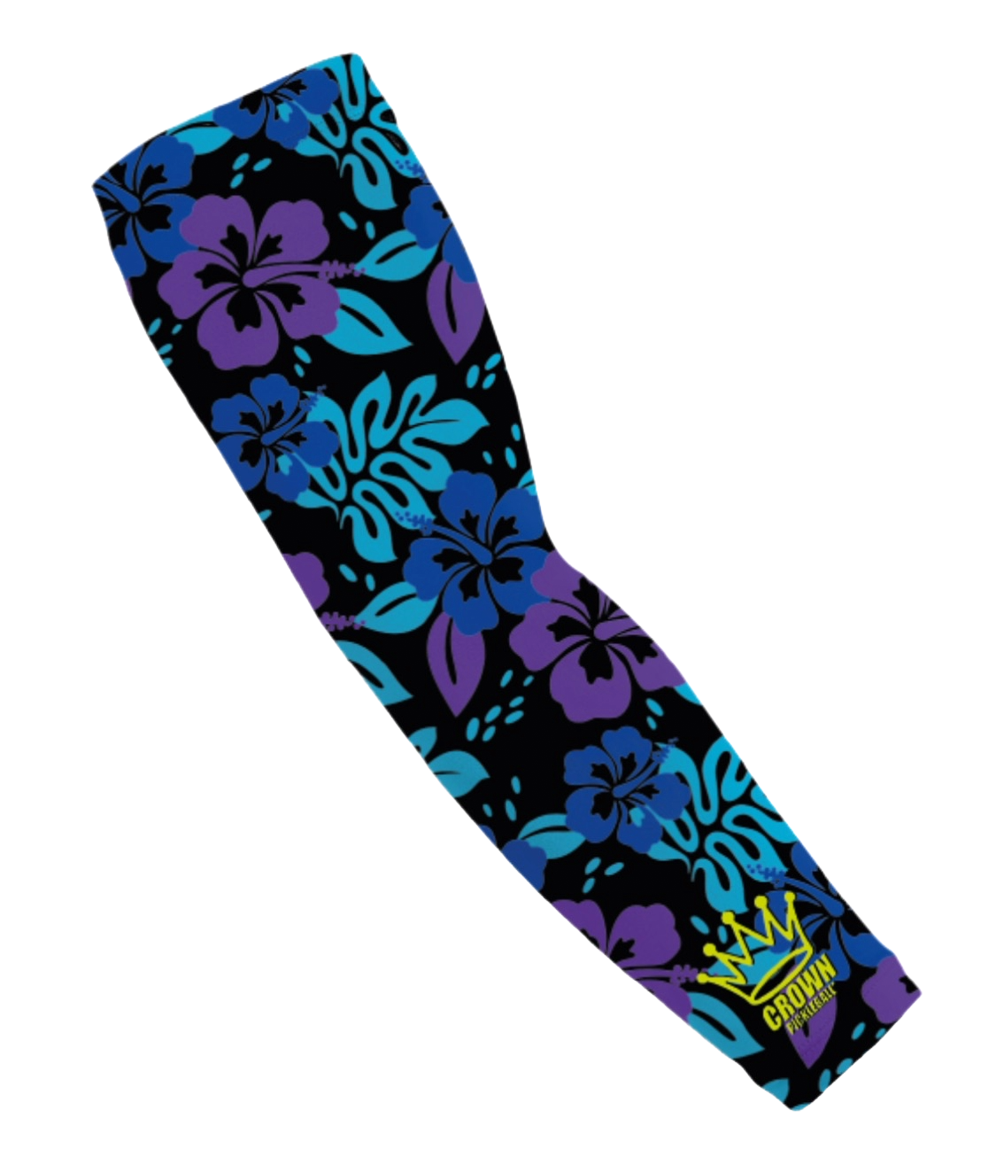 Sleeve with a floral pattern and "Crown Pickleball" logo.