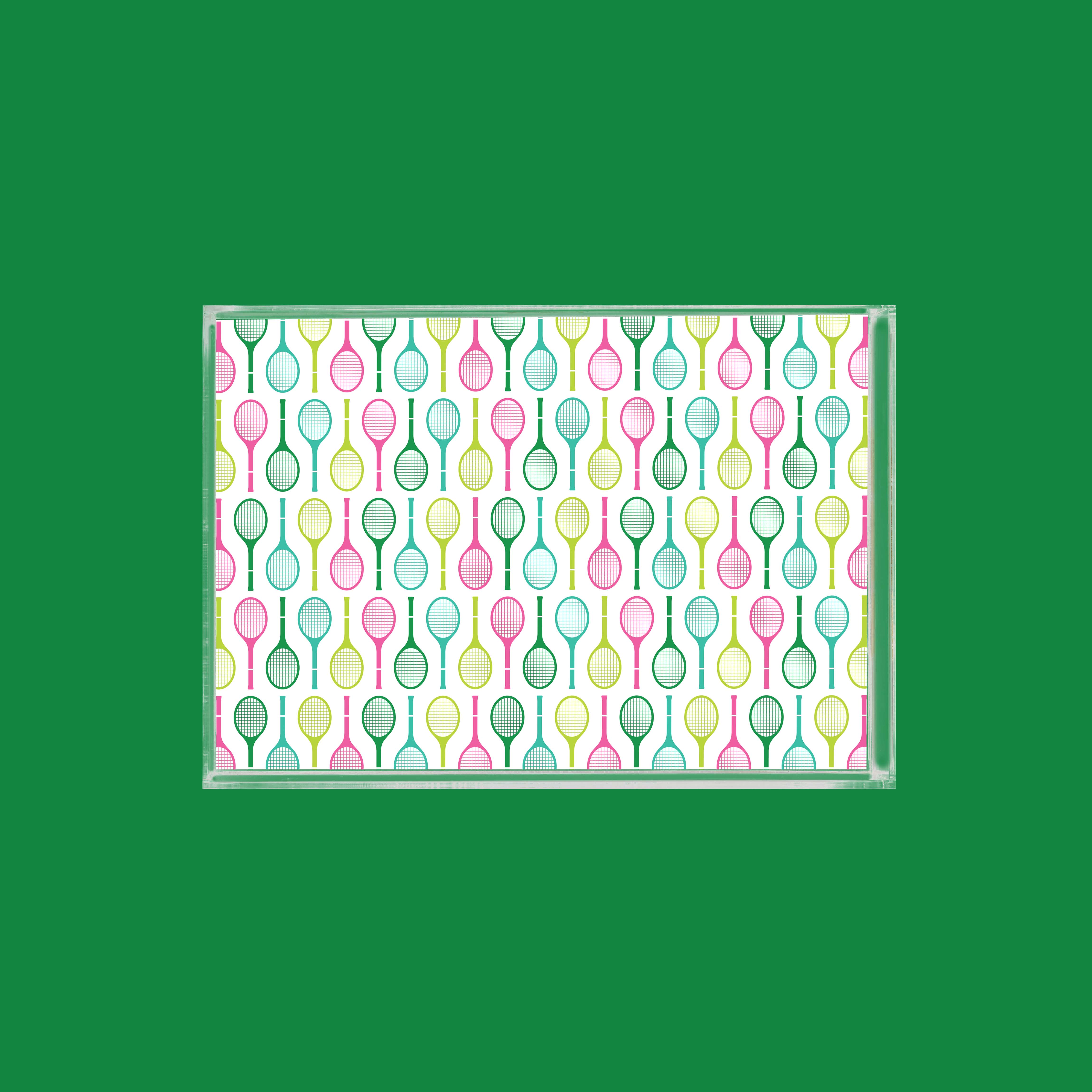 Tennis racket pattern tray.