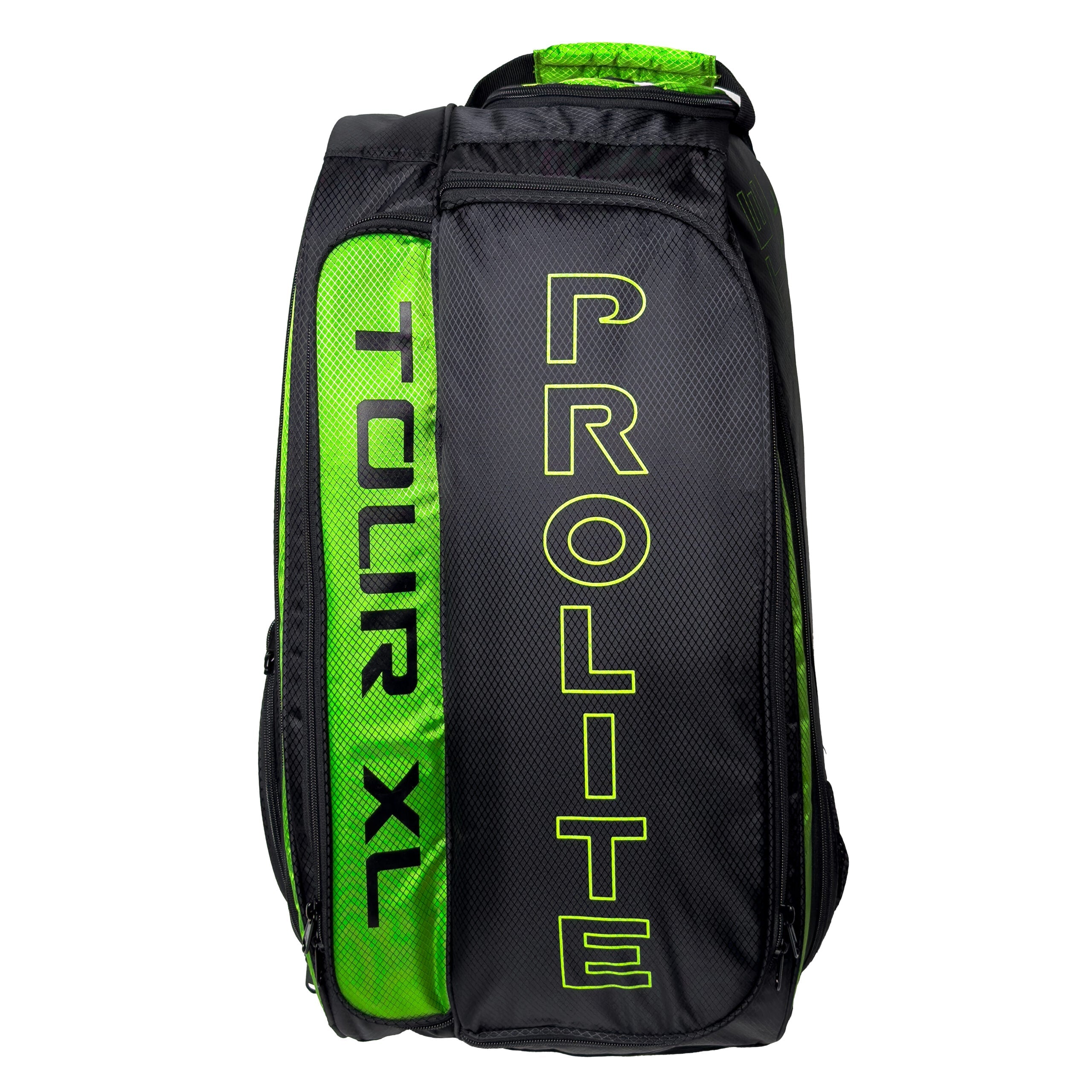 Black and green Prolite Tour XL squash bag.

