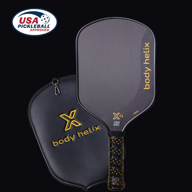 Black body helix pickleball paddle with case.