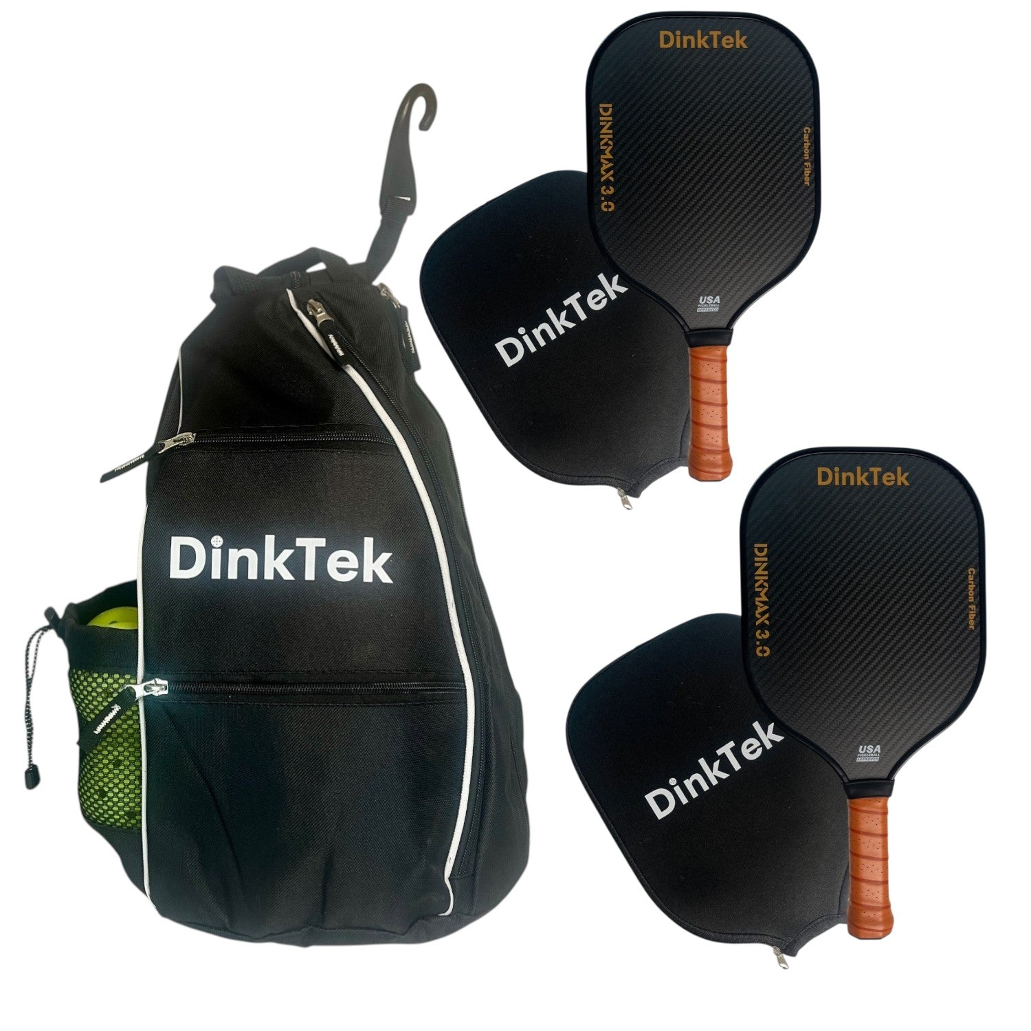 DinkMax Midnight Set (Rawhide Paddles + Balls)