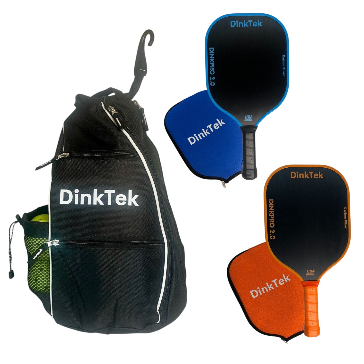 DinkPro Midnight Set (Electric Blue & Orange Smash Paddles + Balls)