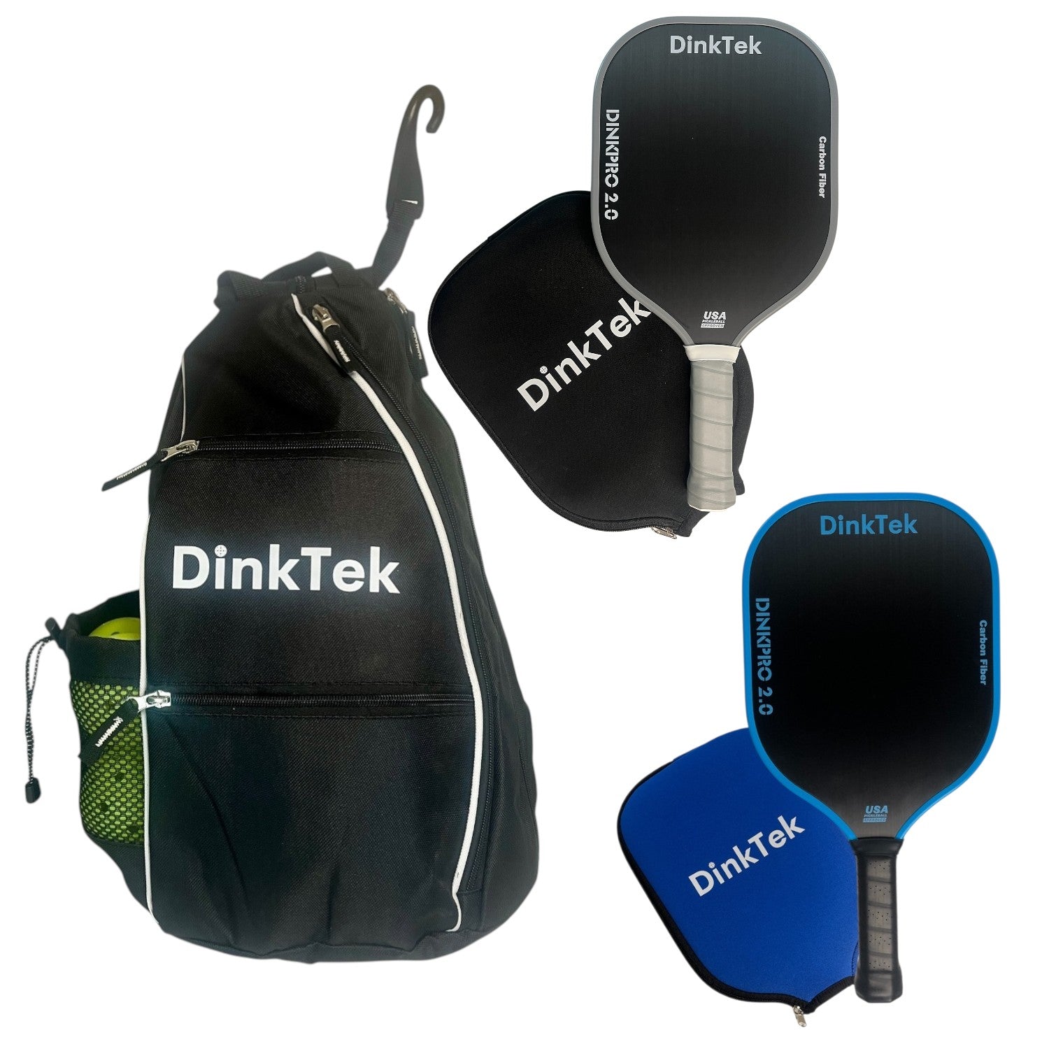 DinkPro Midnight Set (Electric Blue & Silver Strike Paddles + Balls)