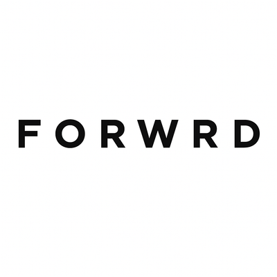 Black 'FORWRD' logo on a white background