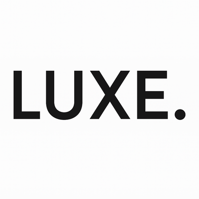 Black 'LUXE.' logo on a white background